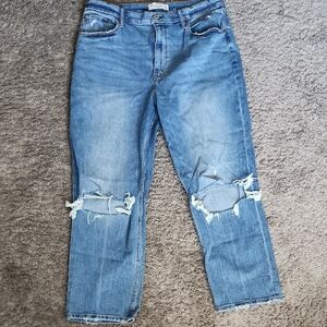 Abercrombie & Fitch Blue Boyfriend Jeans with Distressed Details